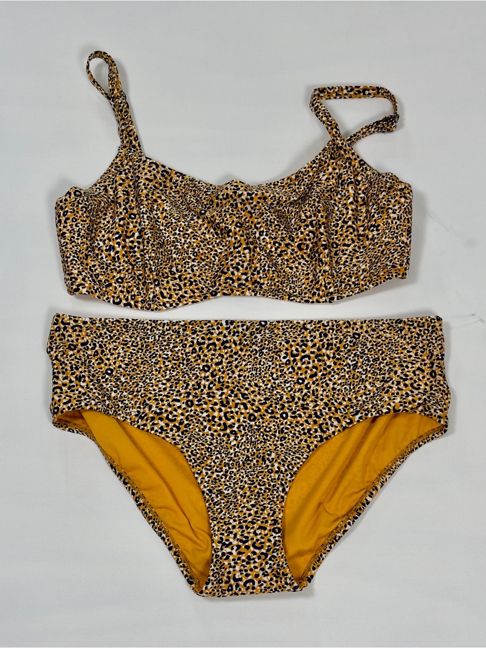 Seafolly Leopard-Print Bikini Set in Mustard and Black NWOT